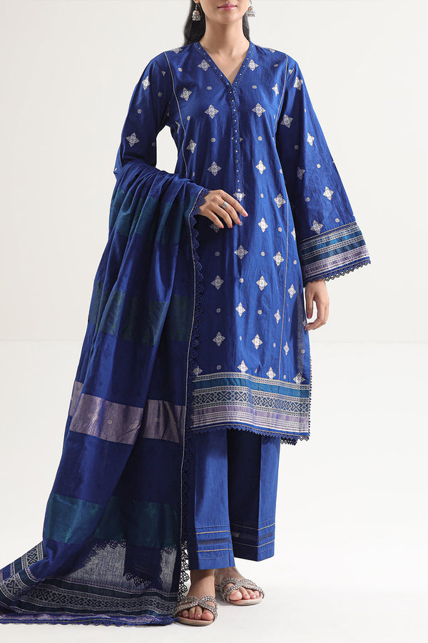 Unstitched Jacquard Cotton 3 Piece