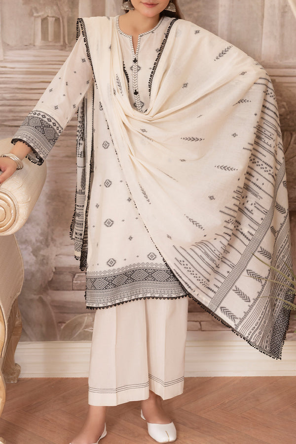 Unstitched Jacquard Cotton 3 Piece
