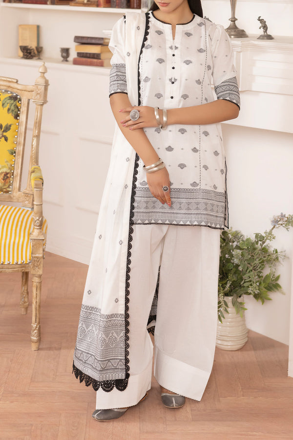 Unstitched Jacquard Cotton 3 Piece