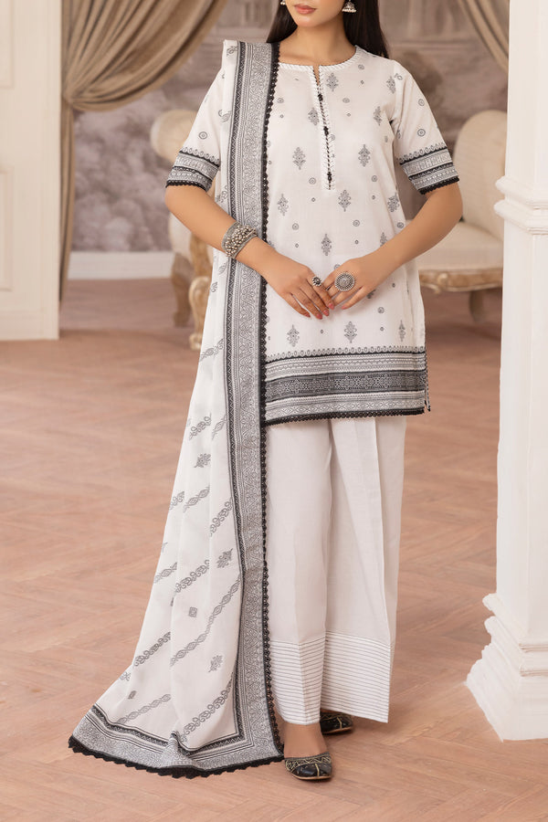 Unstitched Jacquard Cotton 3 Piece
