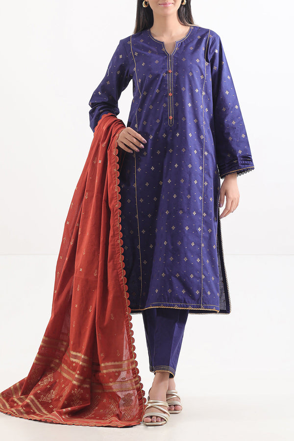 Unstitched Jacquard Cotton 3 Piece