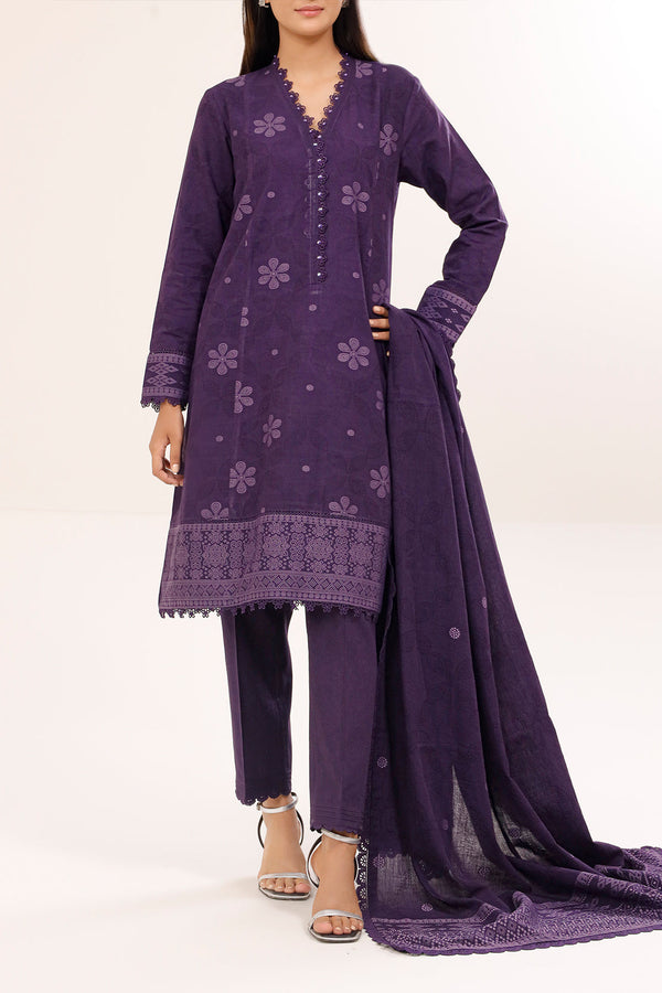 Unstitched Jacquard Cotton 3 Piece