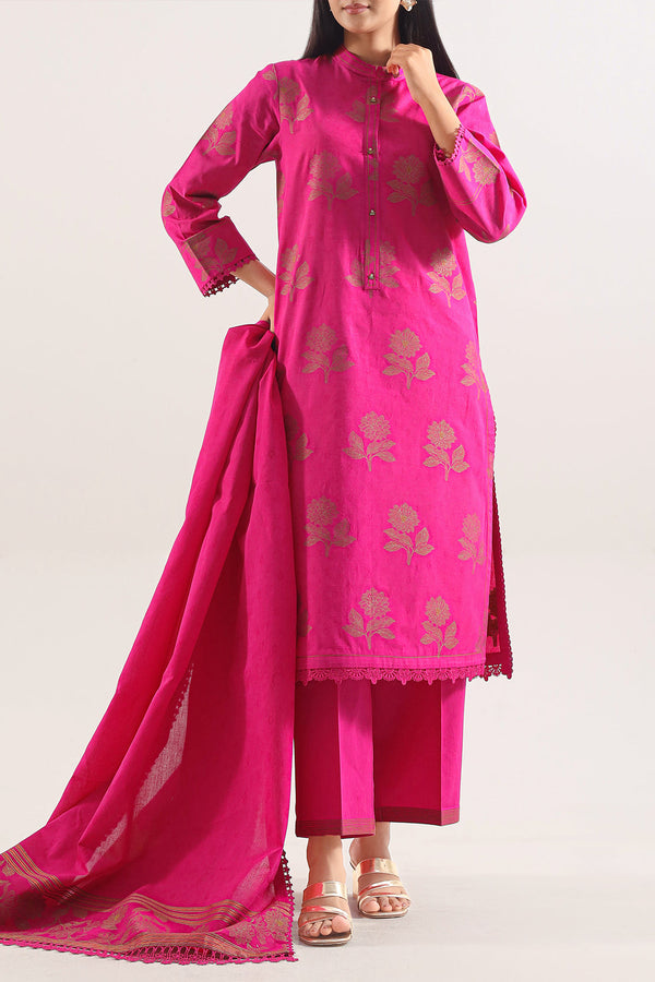 Unstitched Jacquard Cotton 3 Piece