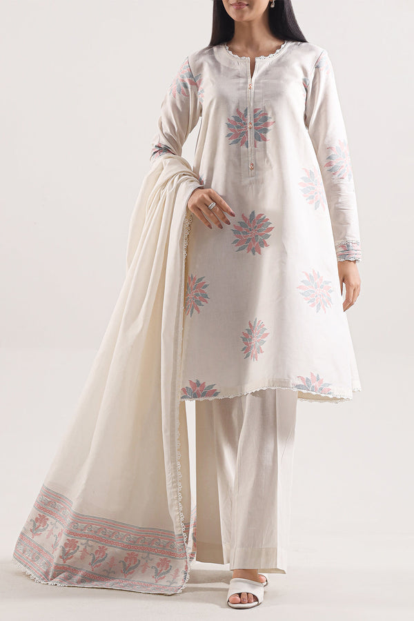 Unstitched Jacquard Cotton 3 Piece