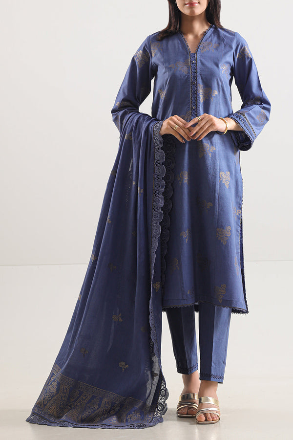 Unstitched Jacquard Cotton 3 Piece