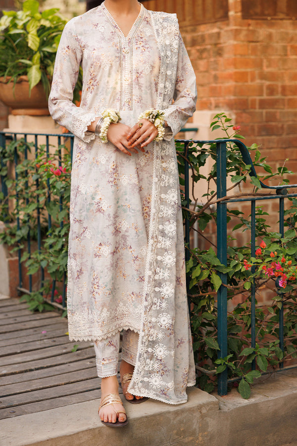 Unstitched Embroidered Self Jacquard 3 Piece With Chiffon Dupatta