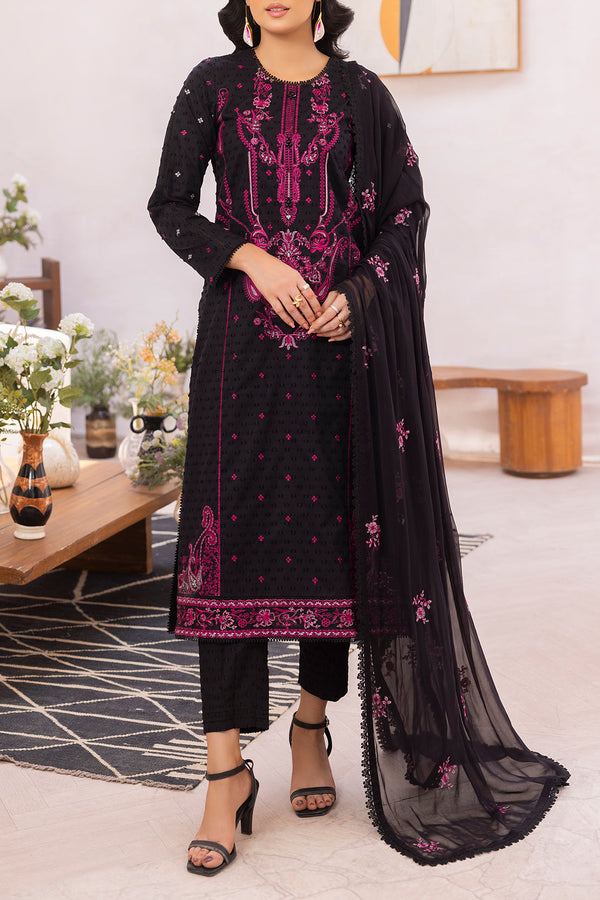 Unstitched Solid Embroidered Self Jacquard 2 Piece (Shirt/Trouser)