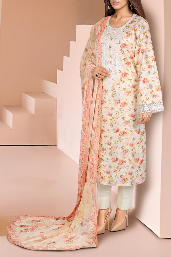 Printed Embroidered Lawn Un-Stitched 2 Piece (Shirt/Trouser)
