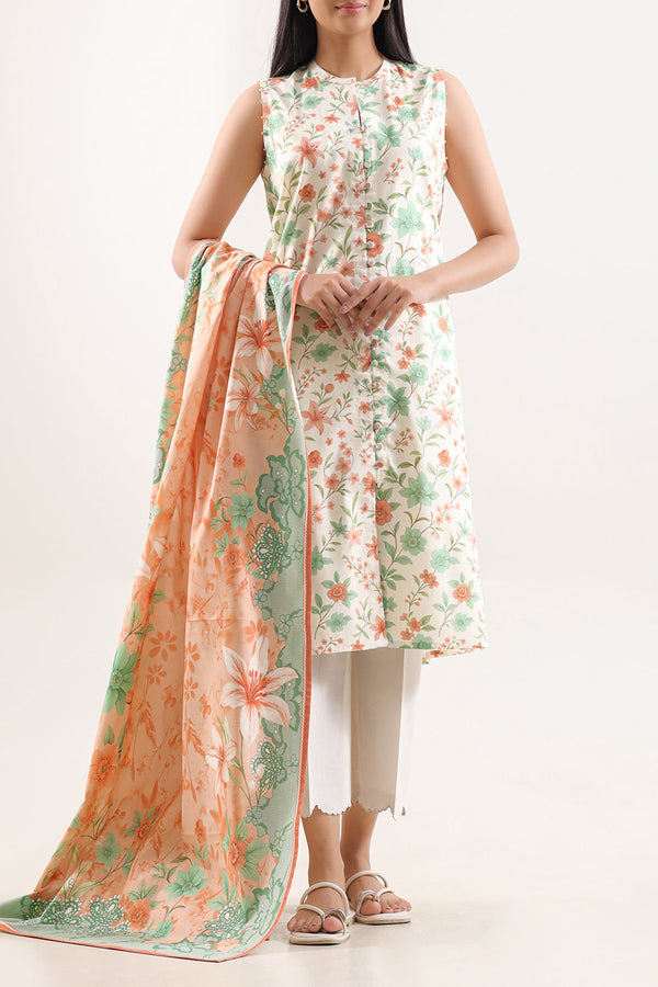 Unstitched Printed Warm Cotton 3 Piece