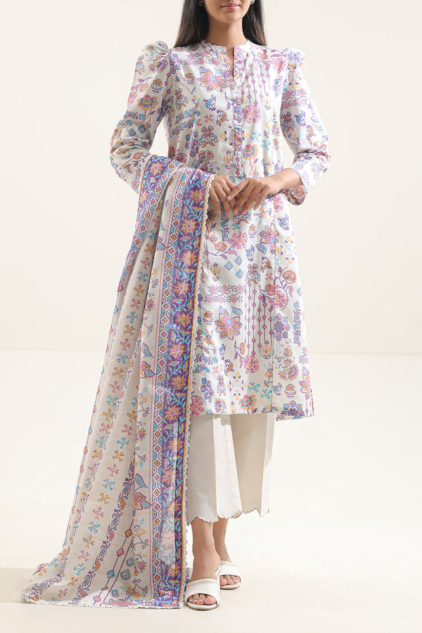 Unstitched Printed Lawn 3 Piece