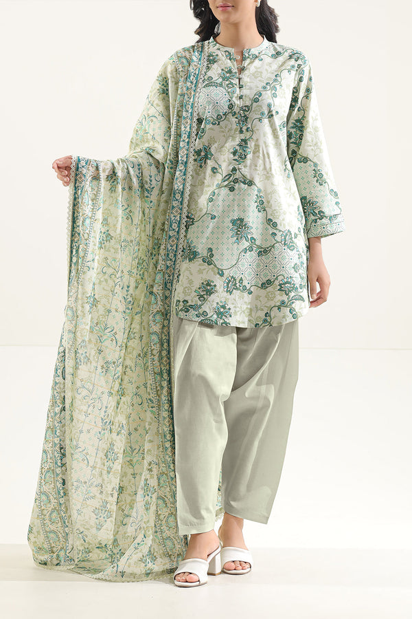 Unstitched Printed Lawn 3 Piece