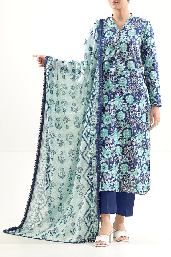 Unstitched Printed Lawn 3 Piece