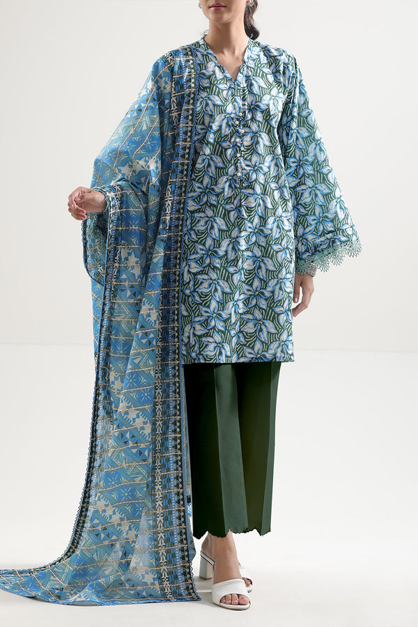 Unstitched Printed Lawn  3 Piece