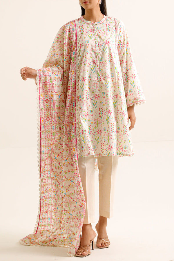 Unstitched Printed Lawn  3 Piece