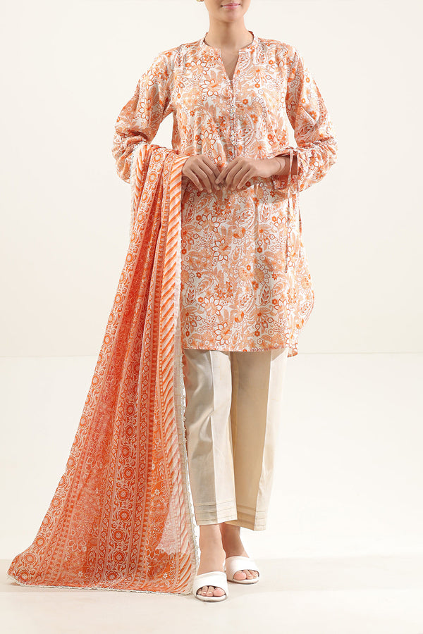 Unstitched Printed Lawn 3 Piece