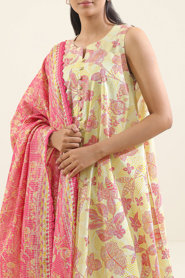 Unstitched Printed Lawn 3 Piece