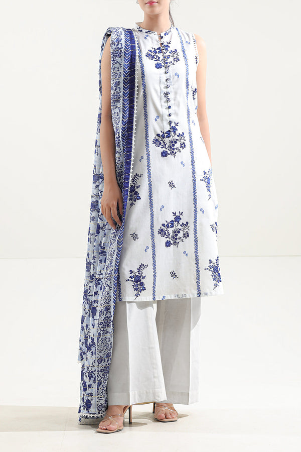 Unstitched Printed Lawn 3 Piece