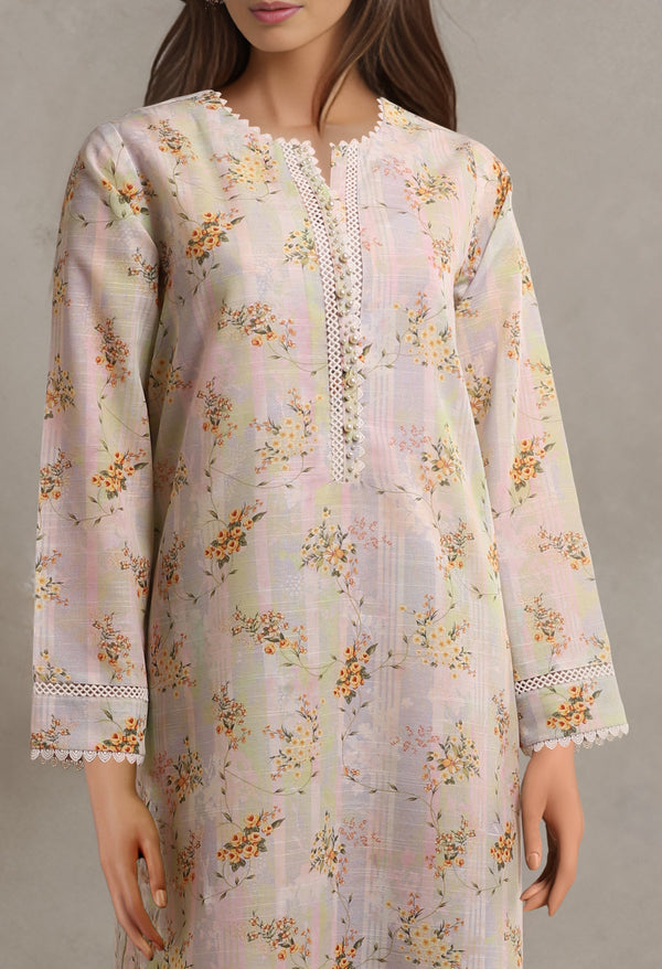 Unstitched Printed Khaddar 2 Piece (Shirt/Trouser)