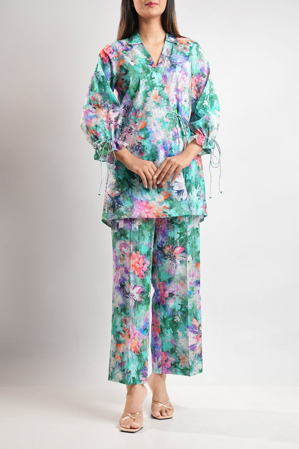 Unstitched Printed Lawn 2 Piece Shirt/Trouser