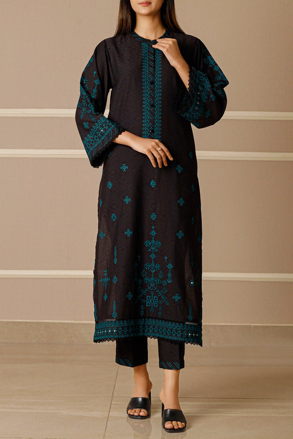 Unstitched  Embroidered Self Jacquard 2 Piece (Shirt/Trouser)