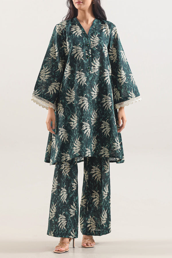 Unstitched Printed Cotton Khaddar 2 Piece (Shirt/Trouser)