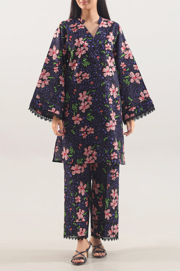 Unstitched Printed Cotton Khaddar 2 Piece (Shirt/Trouser)