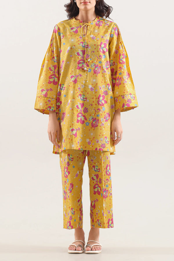 Unstitched Printed Cotton Khaddar 2 Piece (Shirt/Trouser)