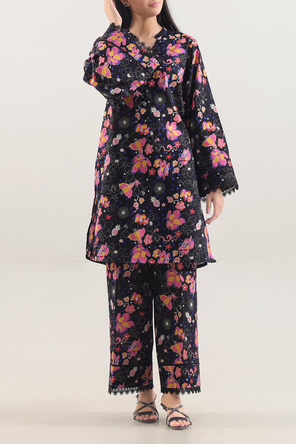 Unstitched Printed Cotton Khaddar 2 Piece (Shirt/Trouser)