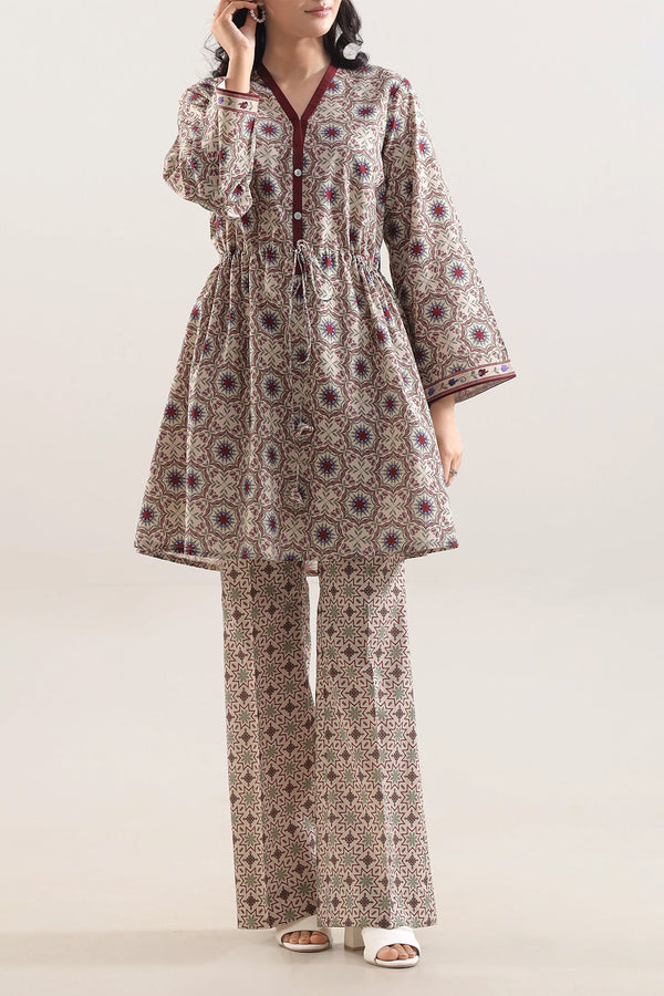Unstitched Printed Arabic Linen 2 Piece (Shirt/Trouser)