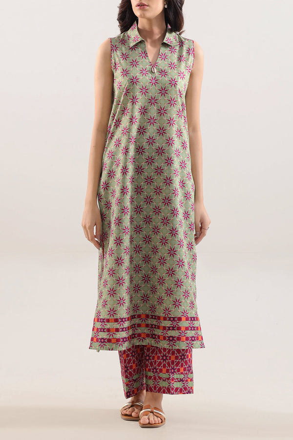 Unstitched Printed Arabic Linen 2 Piece (Shirt/Trouser)