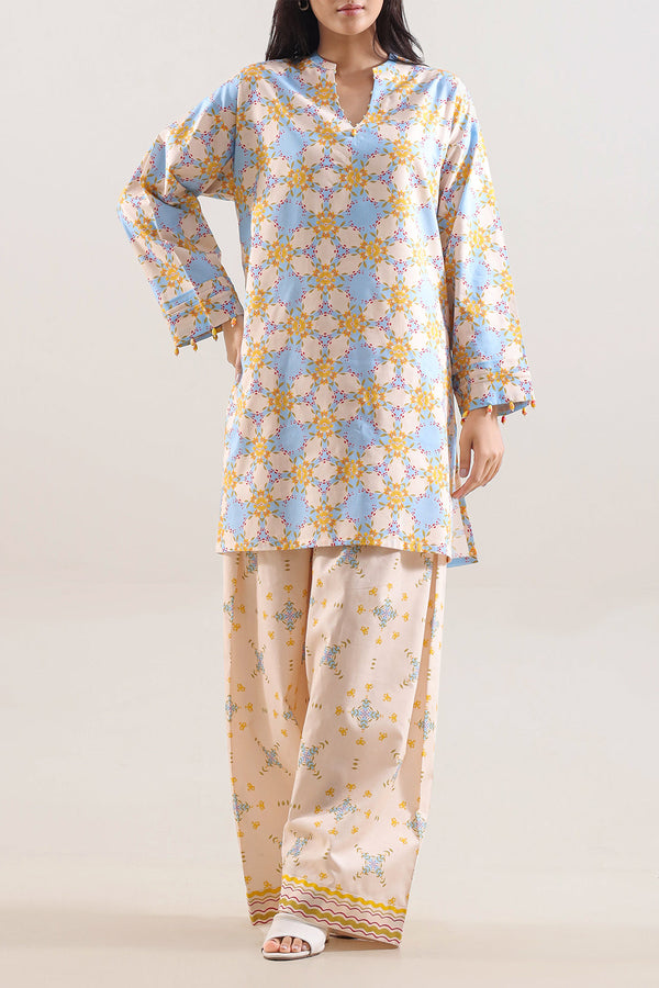 Unstitched Printed Arabic Linen 2 Piece (Shirt/Trouser)