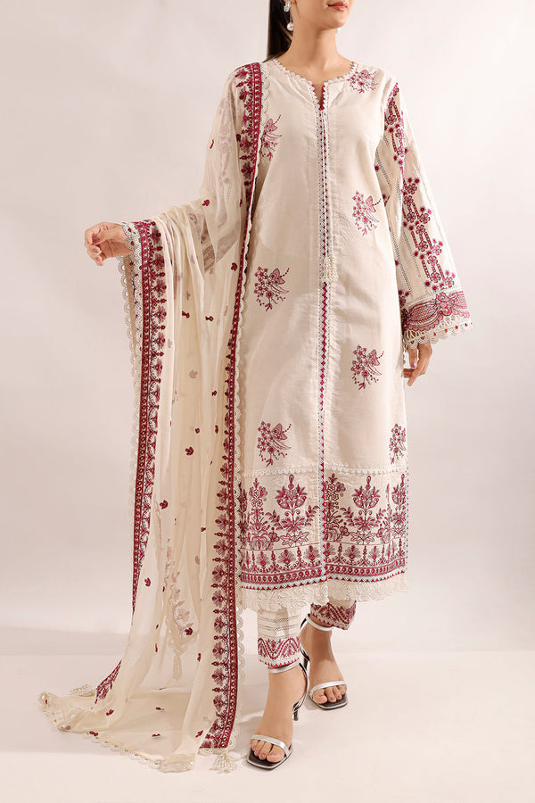 Unstitched Solid Embroidered Cambric 2 Piece (shirt/trouser)