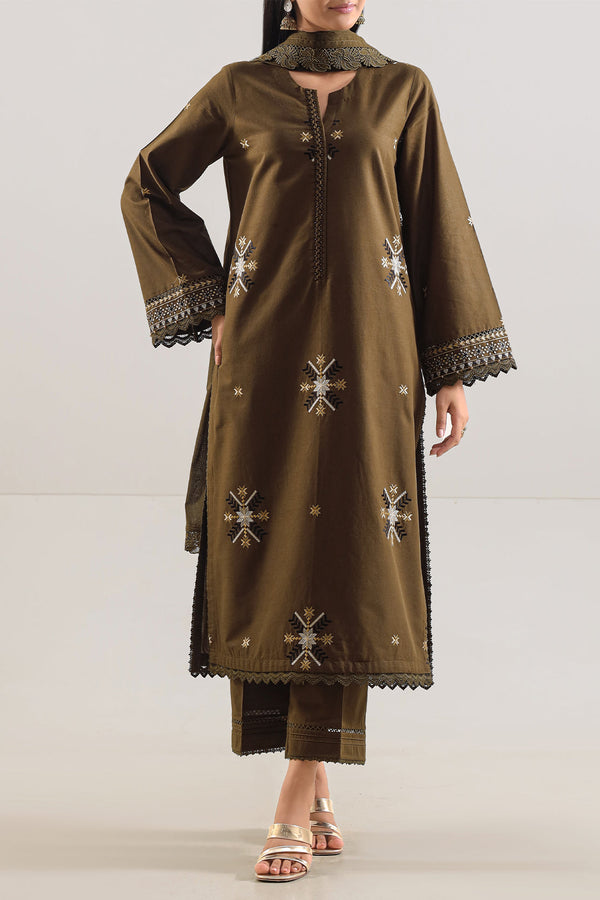 Unstitched Embroidered Cambric 3 Piece