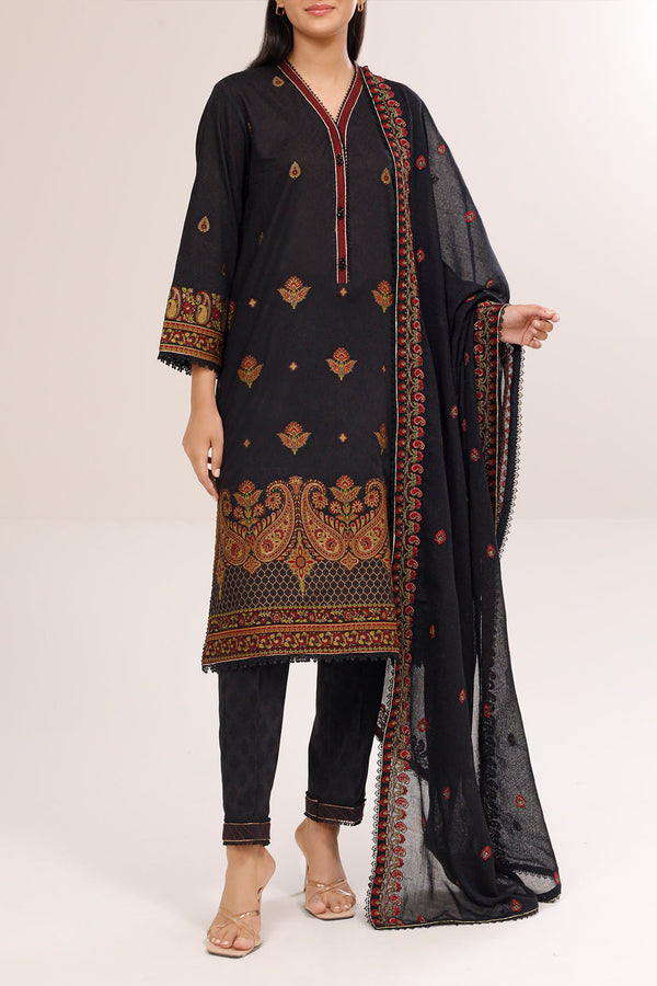 Unstitched Embroidered  Cotton Jacquard 2 Piece (Shirt/Trouser)