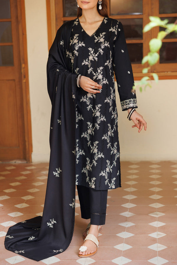 Unstitched Solid Pashmina Herringbone 3 Piece