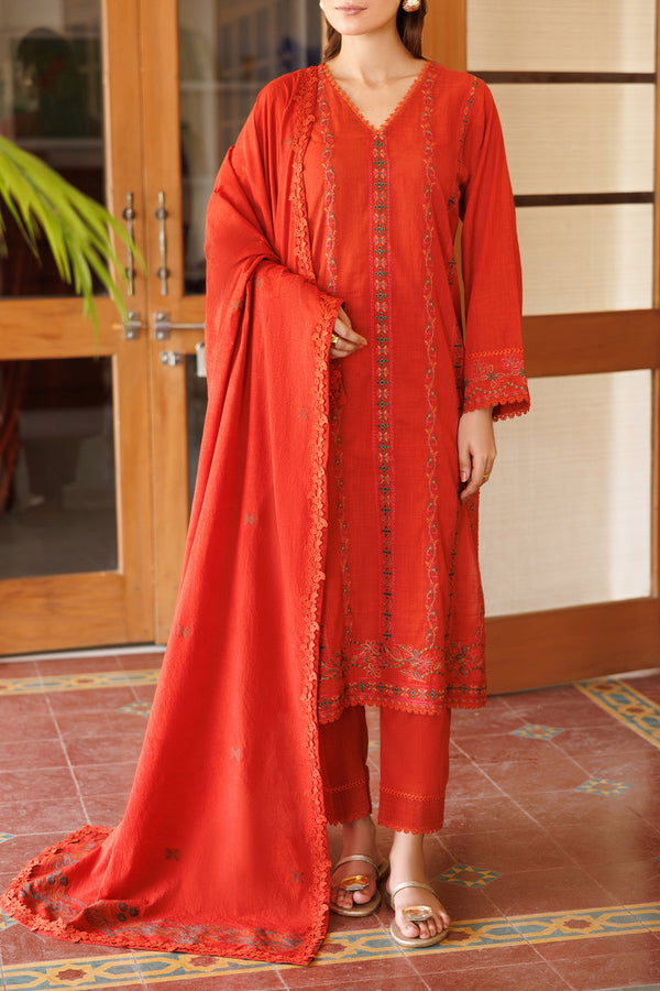 Unstitched Solid Embroidered Warm Khaddar 3 Piece