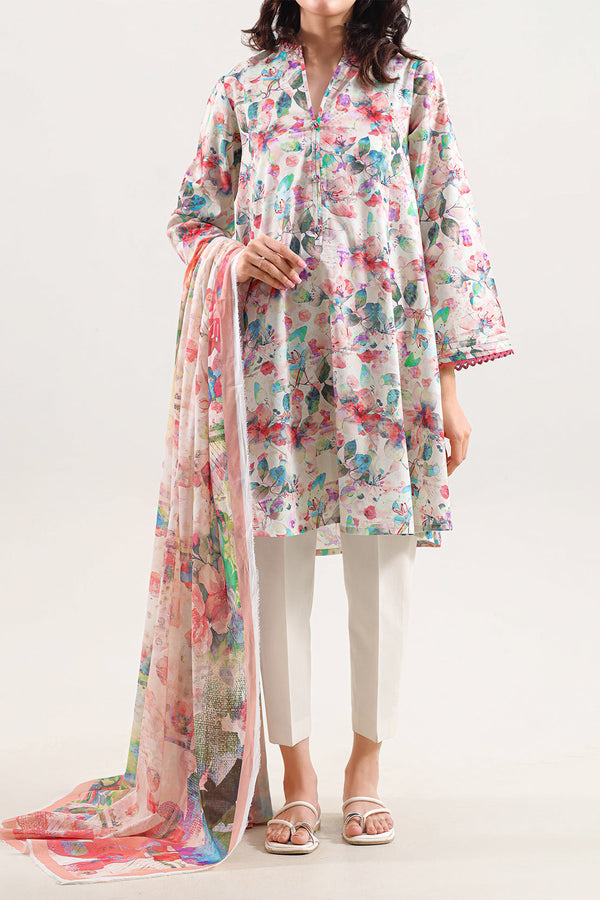 Unstitched Printed Arabic Lawn 3 Piece