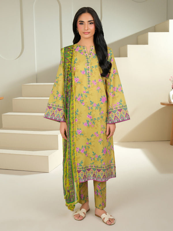3 Piece Cambric Suit-Printed (Unstitched)