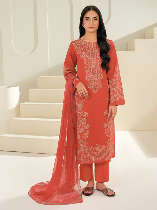 3 Piece Cambric Suit-Paste Print (Unstitched)