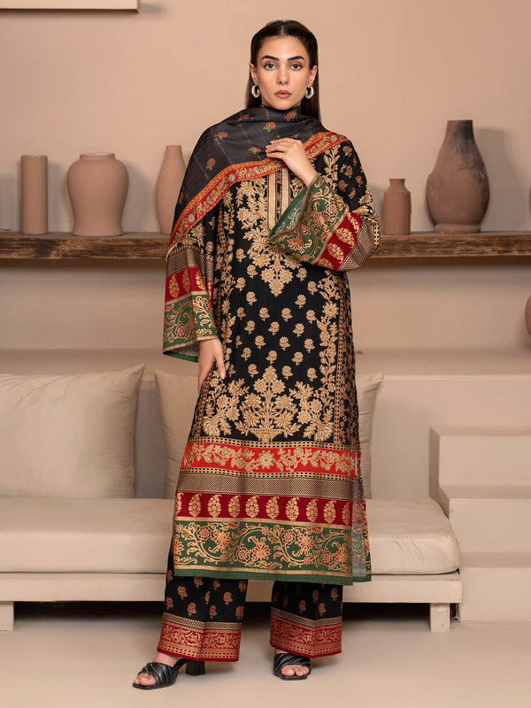 3 Piece Khaddar Suit-Paste Print (Unstitched)