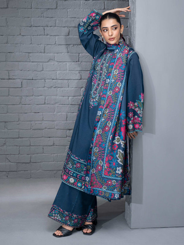 3 Piece Khaddar Suit-Printed (Unstitched)