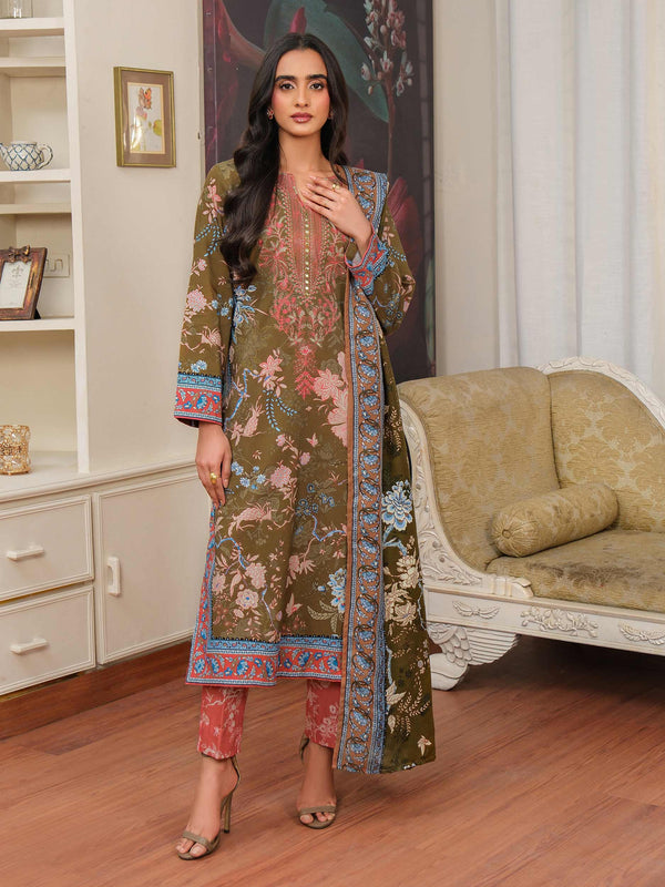 3 Piece Khaddar Suit-Embroidered (Unstitched)