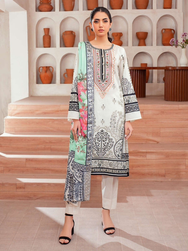 3 Piece Lawn Suit-Embroidered (Unstitched)