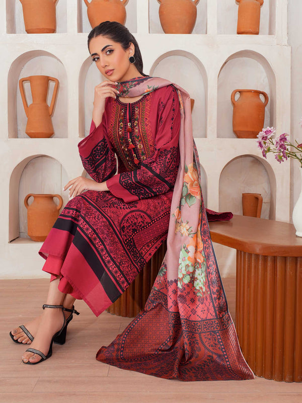 3 Piece Lawn Suit-Embroidered (Unstitched)