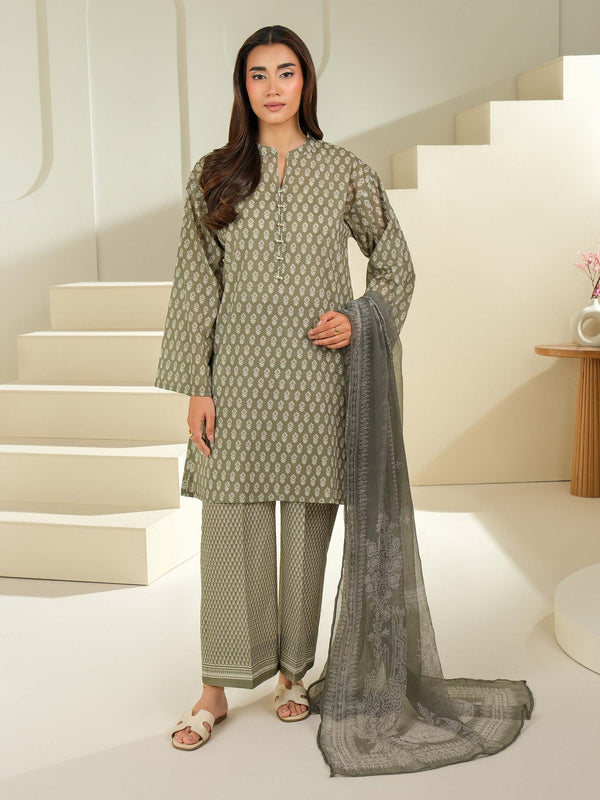 3 Piece Cambric Suit-Printed (Unstitched)