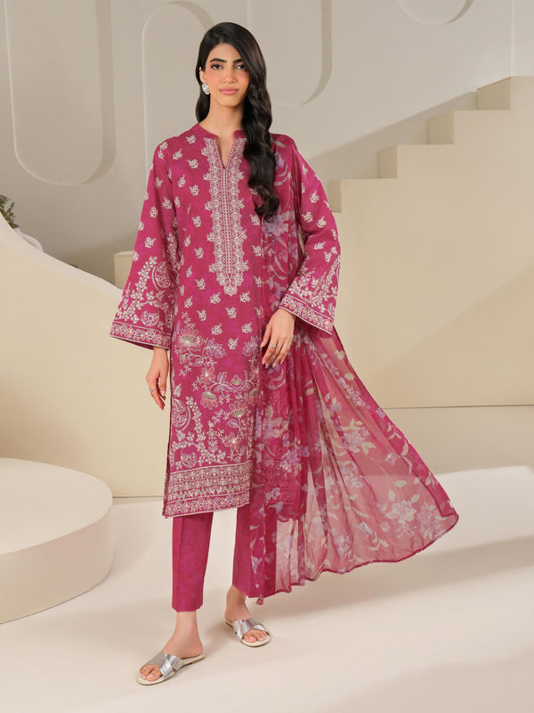 3 Piece Cambric Suit-Paste Print (Unstitched)