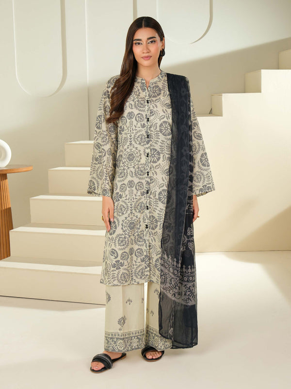 3 Piece Cambric Suit-Printed (Unstitched)