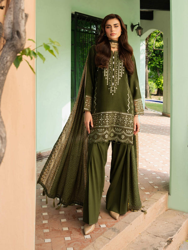 3 Piece Karandi Suit-Embroidered (Unstitched)