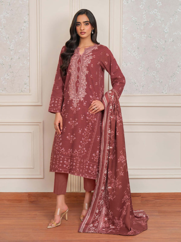 3 Piece Khaddar Suit-Embroidered (Unstitched)