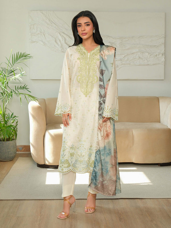 3 Piece Khaddar Suit-Embroidered (Unstitched)